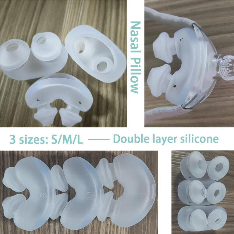 Nasal pillow set soft double silicone nose pads comfortable to wear CPAP supplies