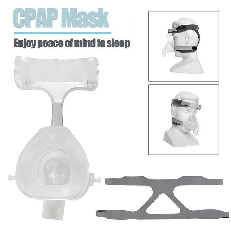 Auto CPAP Nasal Mask Silicone Respirator Size S/M/L With Adjustable Headgear Strap Headband