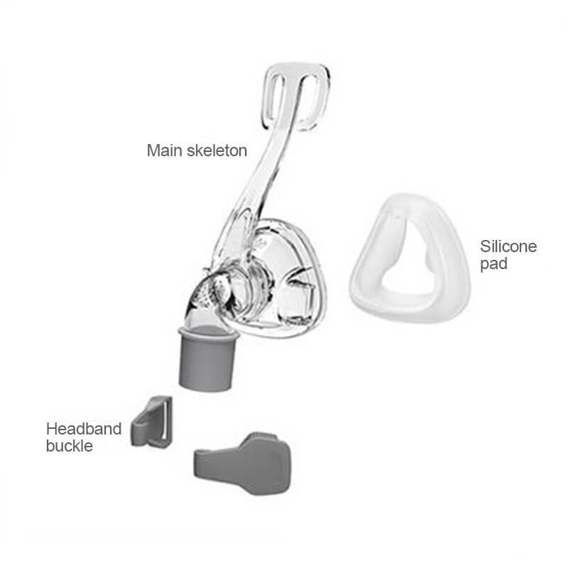 Nasal Mask With Adjustable Headgear Strap Clip For Sleep Apnea Anti Snoring